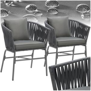 TecTake® Sillas Jardin Exterior con Cojines Gruesos, Sillas…