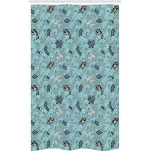 ABAKUHAUS Ola Japonesa Cortina para baño, Dragón Marino, Te…