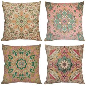 Rosa Cojines Exterior Impermeable Lino Grande Fundas Cojine…