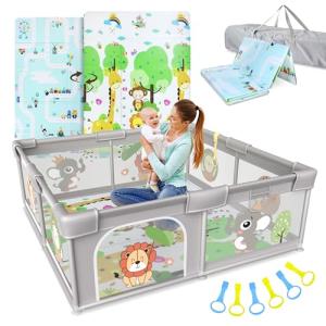 BELLEBEBE - Parque Infantil Bebe - 120x120 cm - Corralito B…