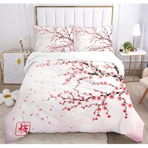LXTOPN - Juego de Cama de Flores de Cerezo, Funda nórdica F…