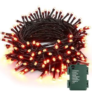 Halloween Cadena de Luces Naranja, BrizLabs 20M 200 LED Oto…