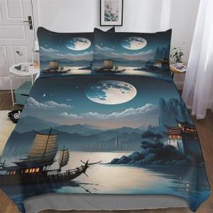 PPZYY Juego de ropa de cama suave con diseño de paisaje chi…