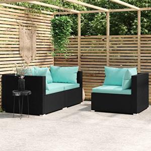 MOONAIRY Set de Muebles de jardín 3 pzas y Cojines, Muebles…