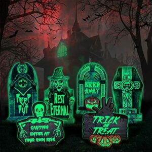 Jojoin Juego de 6 Lápidas de Halloween Efecto Fluorescente…