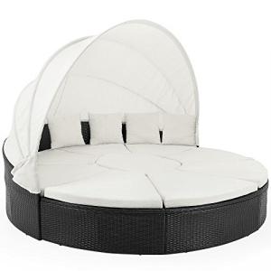 CASARIA Cama Isla de Jardín XXL Ø230cm 2en1 Tumbona Polirat…