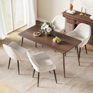 ELUCHANG Silla de Comedor Tapizada Terciopelo con Reposabra…