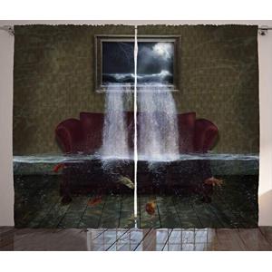 ABAKUHAUS Surrealista Cortinas, Imaginaria habitación Acuar…