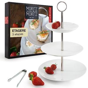 Moritz & Moritz Etagere Blanca - Fuente de 3 Pisos 24 x 20,…