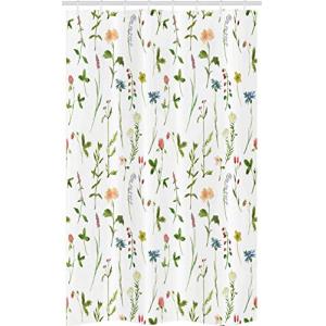 ABAKUHAUS Floral Cortina para baño, Flores de la Hierba de…