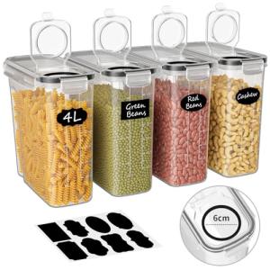Withosent 4L Botes Cocina Almacenaje 4 Piezas, Recipientes…