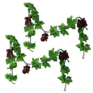 LONGHAO 2 Pcs,Uvas Falsas,UVA Fruta Falsa,Uvas De PláStico,…