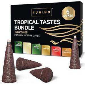 Fumino - Lote de 6 cajas de conos de incienso sabores tropi…