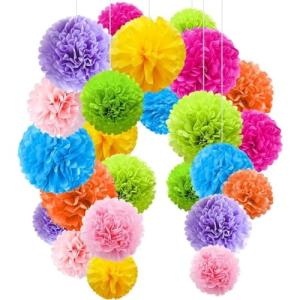 16 Piezas Pompones Multicolor Decoracion, Flores Pompom de…