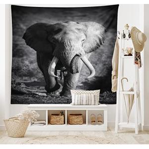 ABAKUHAUS Elefante Tapiz de Pared y Cubrecama Suave, Elefan…