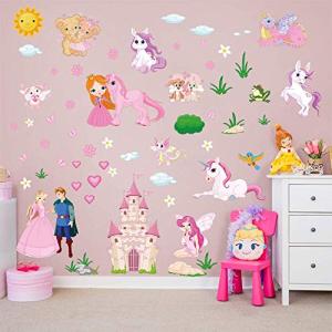 decalmile Pegatinas de Pared Unicornio Princesa Vinilos Dec…