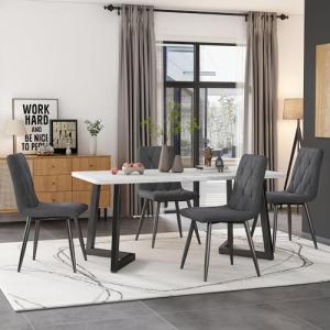 Fppuueg Conjunto Mesa y Sillas Comedor 5 Piezas, Juego de C…