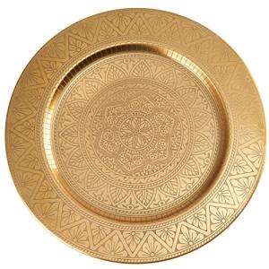 Marrakech - Bandeja decorativa oriental bohemia de metal, 5…