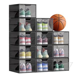 SONGMICS Cajas de Zapatos, Cajas Plástica Apilable para Zap…