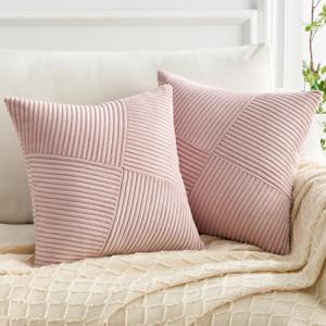 Topfinel Fundas Cojines Sofa 40x40 Rosa Polvo de Pana Suave…