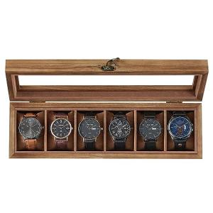 SONGMICS Caja para Relojes con 6 Compartimentos, Madera Mac…
