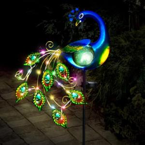 IEEILULU Luces Solares Jardin, Lámpara Solar de Metal de Pa…