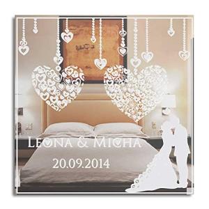 GRAVURZEILE Espejo de pared grabado para boda – personaliza…