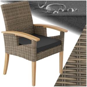 tectake® Silla de Ratán con Patas y Reposabrazos en Madera,…
