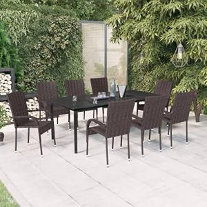 MOONAIRY Juego de Comedor para jardín 9 Piezas, Conjunto Me…