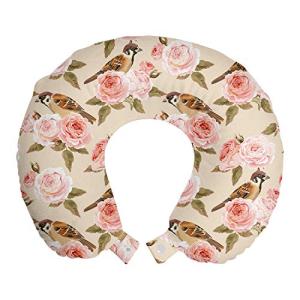 ABAKUHAUS Floral Cojín de Viaje para Soporte de Cuello, Vic…