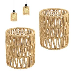 RYAN Lampara Techo Ratan 2 Piezas Pantalla Lampara Ratán Bo…