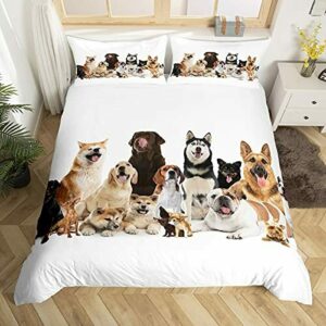 Loussiesd - Juego de ropa cama infantil con diseño perro, f…