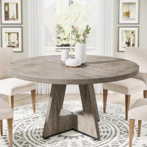 Tribesigns Mesa de comedor redonda de madera para comedor,…