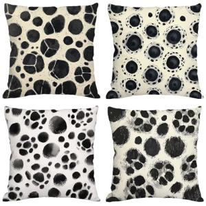 Funda Cojin 80x80 cm,Juego de 4 Fundas de Cojines En blanco…