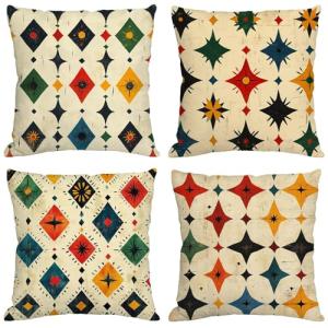 Retro Cojines Exterior Impermeable Lino Grande Fundas Cojin…