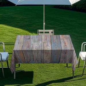 Chickwin Mantel Impermeable Rectangular, Grano de Madera Ex…