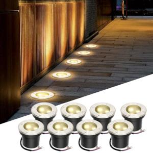 Fiqops 8x Foco Suelo Exterior Empotrable 3W Blanco cálido I…