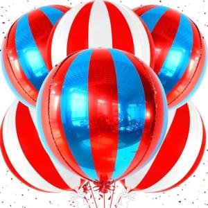 Globos decorativos para carnaval en rojo, blanco y azul, 6…