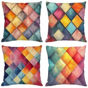 Funda Cojin 80x80 cm, Juego de 4 Fundas de Cojines Color Li…