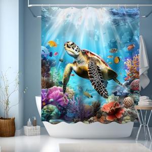 Cortina de Ducha 150x180,Cortina de Baño Estampada Impermea…