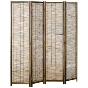 HOMCOM Biombo de 4 Paneles Divisor de Habitación Plegable 1…