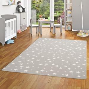Alfombra Infantil y de Juego con diseño de Estrellas - Gris…