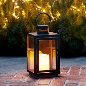 Farolillo en Metal Cincado Negro para Interiores y Exterior…