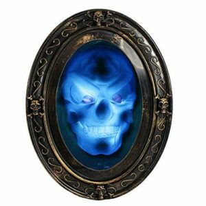 TRIXES Espejo de Halloween Negro y Dorado con Imagen Espelu…