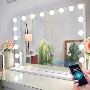 FENCHILIN Espejo Grande de Pared, de Maquillaje con Altavoz…