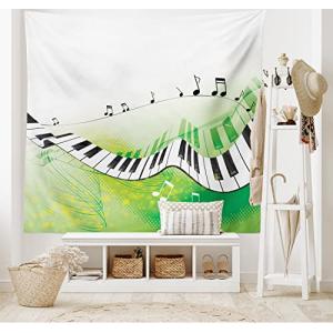 ABAKUHAUS Música Tapiz de Pared y Cubrecama Suave, Teclas d…