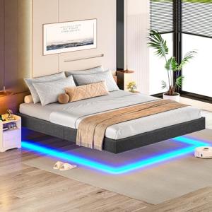 Brinlawb Cama de matrimonio con iluminación LED, Cama doble…