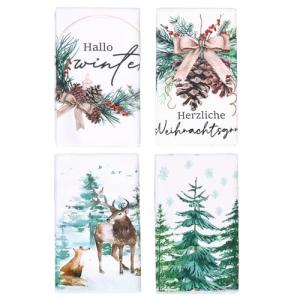 Meleager Paños Cocina Navidad, Juego de 4 Trapos Cocina Nav…