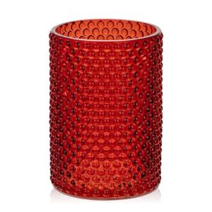 Hollyone Jarrón de cristal rojo de 14 cm para flores, moder…