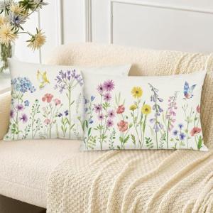 Bonhause Fundas Cojines Flores 30 x 50 cm Funda de Almohada…
